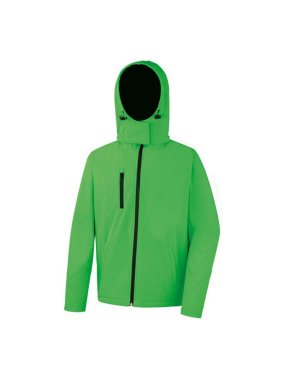 Pánska bunda (RESULT Core TX Hooded Soft Shell Jacket) > zelená / čierna > M