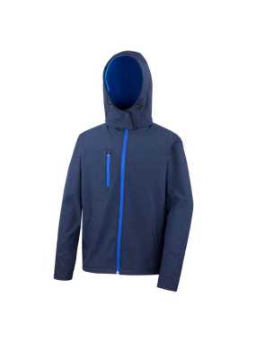 Pánska bunda (RESULT Core TX Hooded Soft Shell Jacket)>modrá (navy) / modrá (royal)>XL