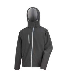 Pánska bunda (RESULT Core TX Hooded Soft Shell Jacket) > čierna / šedá > L