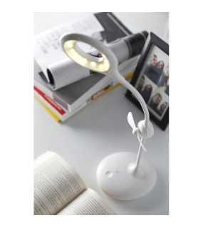 Lampa s ventilátorom > biela