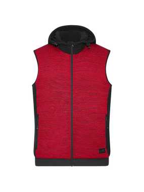 Pánska vesta (JN Mens Padded Hybrid Vest)>červená (melange) / čierna>4XL