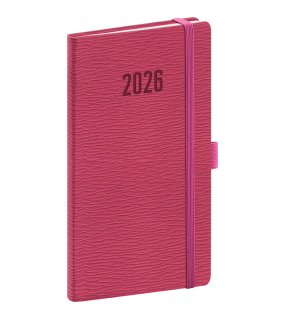 Diár (Rivoli 2026) - 9 x 15,5 x 1 cm  > ružová > vreckový týždenný