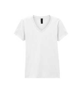 Dámske tričko (GILDAN SOFTSTYLE LADIES V-NECK T-SHIRT) > biela > M