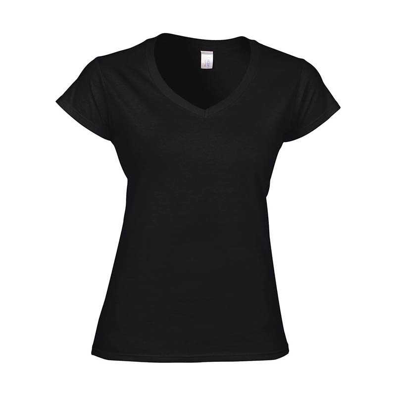 Dámske tričko (GILDAN SOFTSTYLE LADIES V-NECK T-SHIRT) > čierna > 2XL