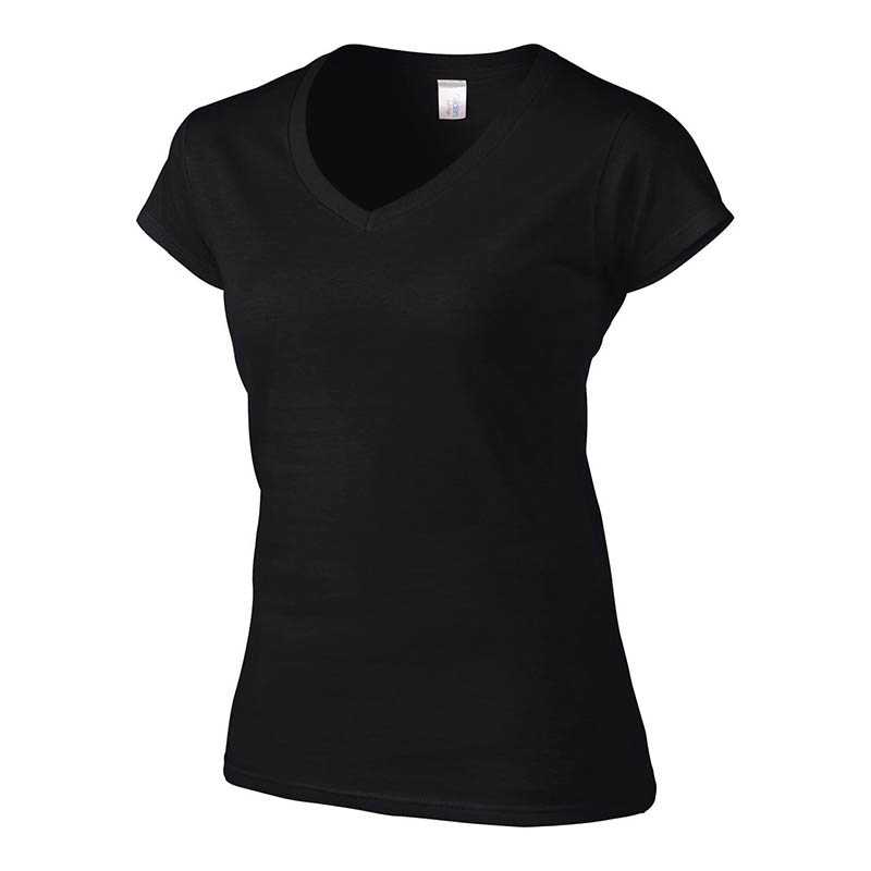 Dámske tričko (GILDAN SOFTSTYLE LADIES V-NECK T-SHIRT) > čierna > 2XL