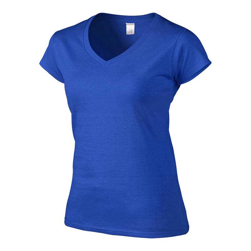 Dámske tričko (GILDAN SOFTSTYLE LADIES V-NECK T-SHIRT) > modrá (royal) > 2XL
