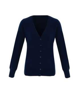 Dámsky sveter (Premier ‘ESSENTIAL’ LADIES’ ACRYLIC V-NECK CARDIGAN) > modrá (navy) > XL