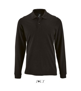 Pánska polokošeľa (SOL'S PERFECT LSL MEN - LONG-SLEEVE PIQUÉ POLO SHIRT)>čierna>L