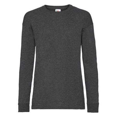 Detské tričko (FRUIT OF THE LOOM Kids Long Sleeve Valueweight T)>šedá(dark heather)>3/4
