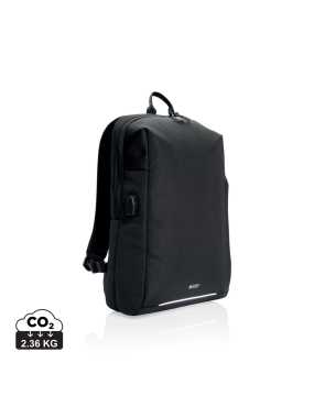 RFID USB batoh na 15,6" notebook Swiss Peak z RPET AWARE > čierna