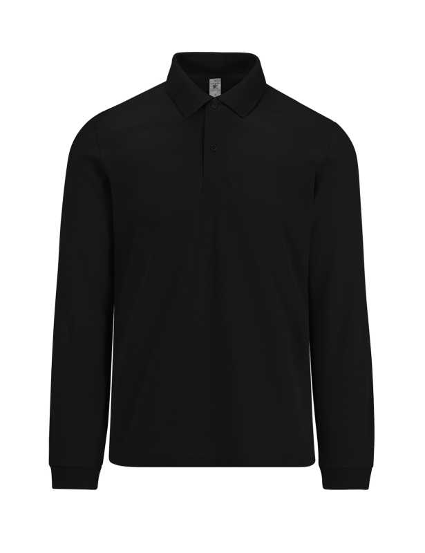 Pánska polokošeľa (B&C MY POLO 210 LSL) > čierna > L