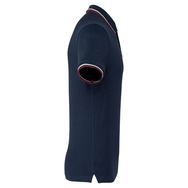 Pánska polokošeľa(KARIBAN MEN'S SHORT SLEEVE POLO)>modrá(navy)/červená(wine)/biela>2XL