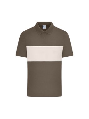 Unisex polokošeľa (JN Polo colour-block UNISEX) > hnedá (muddy) / šedá (sandstone) > S