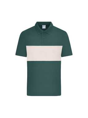 Unisex polokošeľa (JN Polo colour-block UNISEX) > zelená (smoky) / šedá (sandstone) > S