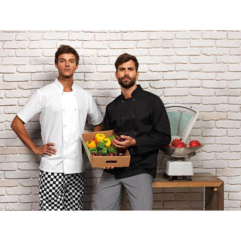 Kuchárska bunda (PREMIER LONG SLEEVE PRESS STUD CHEF'S JACKET) > čierna > L