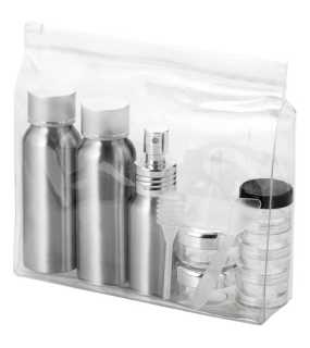 Cestovná kabelka > transparentná strieborná