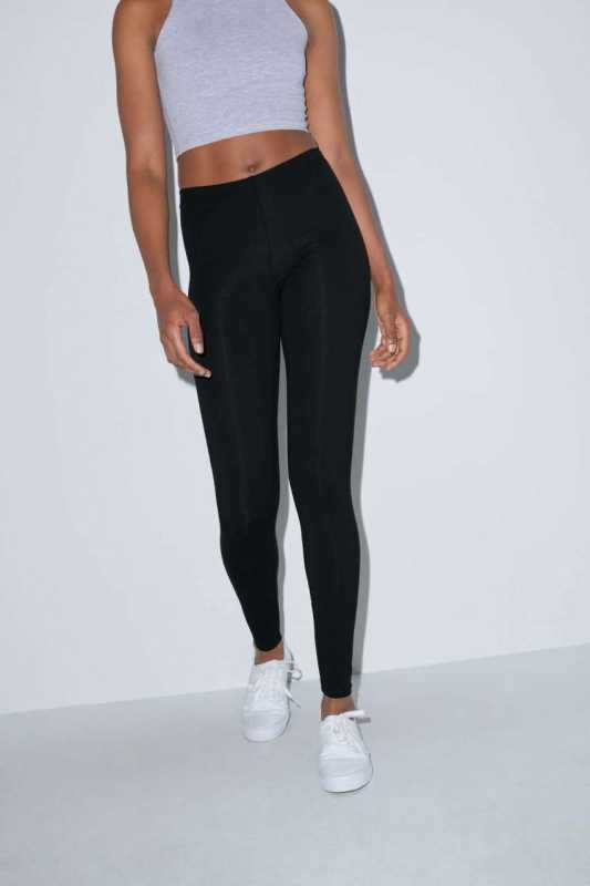 Dámske legíny (AMERICAN APPAREL WOMEN'S COTTON SPANDEX JERSEY LEGGING)>čierna>XL
