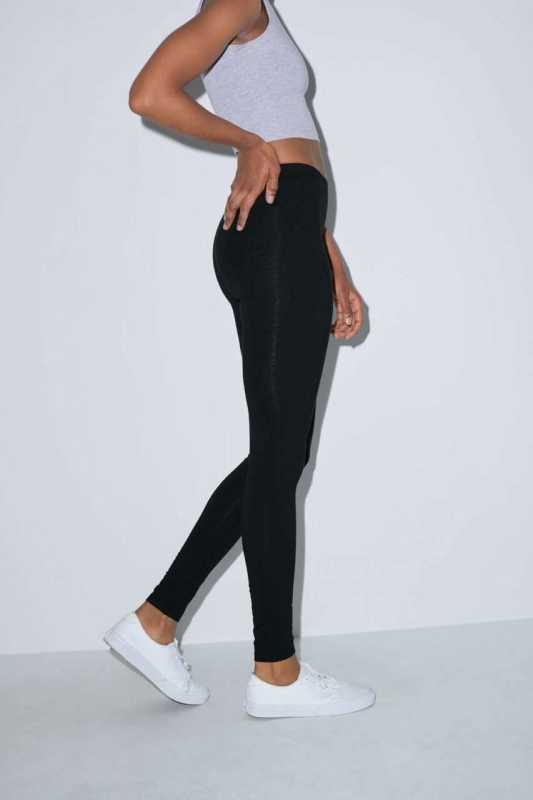 Dámske legíny (AMERICAN APPAREL WOMEN'S COTTON SPANDEX JERSEY LEGGING)>čierna>XL