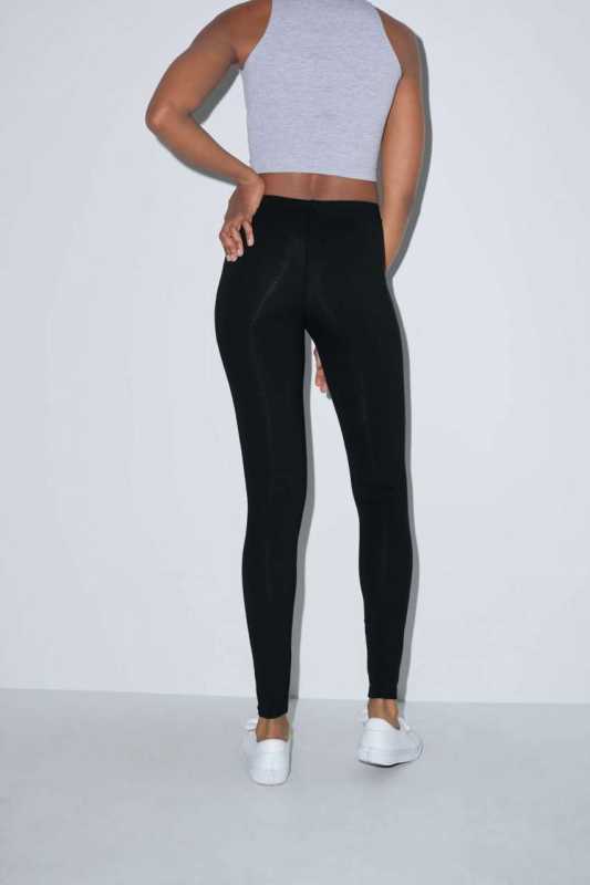 Dámske legíny (AMERICAN APPAREL WOMEN'S COTTON SPANDEX JERSEY LEGGING)>čierna>XL