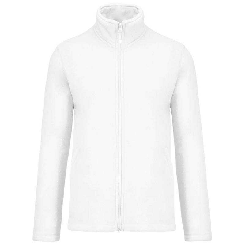 Pánska fleece bunda (KARIBAN FALCO - FULL ZIP MICROFLEECE JACKET) > biela > L