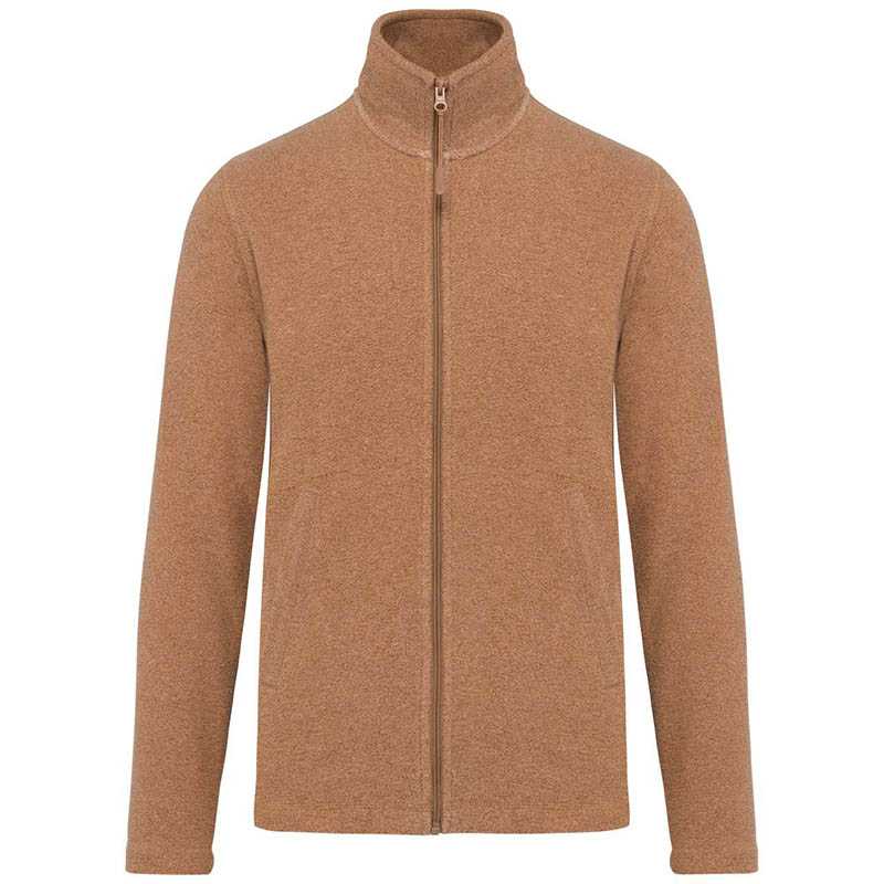 Pánska fleece bunda(KARIBAN FALCO - FULL ZIP MICROFLEECE JACKET)>hnedá(heather camel)>2XL