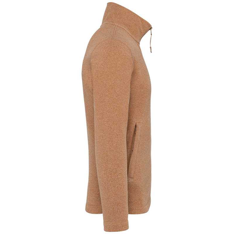 Pánska fleece bunda(KARIBAN FALCO - FULL ZIP MICROFLEECE JACKET)>hnedá(heather camel)>2XL