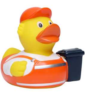 Kačička do vane (MBW Squeaky duck garbage man) > viacfarebná
