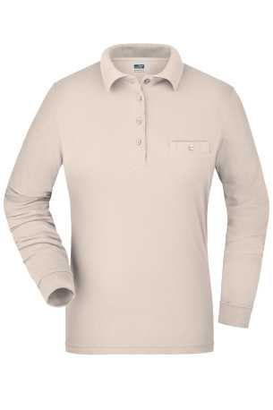 Dámska pracovná polokošeľa(DAIBER Ladies Workwear Polo Pocket Longsleeve)>hnedá(stone)>4XL