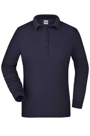 Dámska pracovná polokošeľa(DAIBER Ladies Workwear Polo Pocket Longsleeve)>modrá (navy)>S