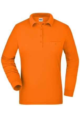 Dámska pracovná polokošeľa(DAIBER Ladies Workwear Polo Pocket Longsleeve)>oranžová>XS