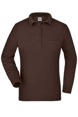 Dámska pracovná polokošeľa(DAIBER Ladies Workwear Polo Pocket Longsleeve) > hnedá > S