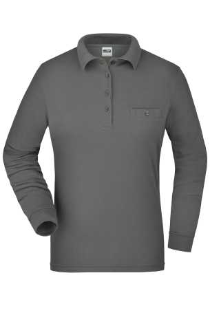 Dámska pracovná polokošeľa(DAIBER Ladies Workwear Polo Pocket Longsleeve)>šedá (dark)>XS