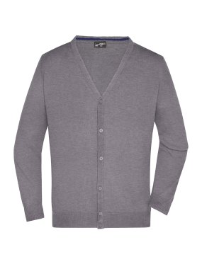 Pánsky sveter (JN Men's V-Neck Cardigan) > šedá (heather) > 3XL