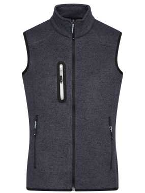 Dámska vesta(JN Ladies Knitted Fleece Vest)>šedá (dark melange) / strieborná>2XL