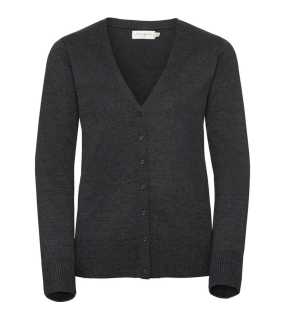 Dámsky sveter(V-Neck Knitted Cardigan RUSSELL) > šedá (charcoal marl) > 3XL