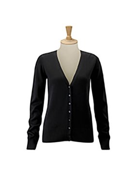 Dámsky sveter(V-Neck Knitted Cardigan RUSSELL) > čierna > XS