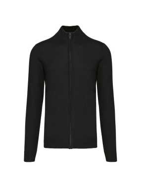 Pánsky sveter (KARIBAN MENS ZIP CARDIGAN) > čierna > S