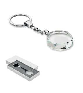 Sklenená guľatá kľúčenka > transparentná