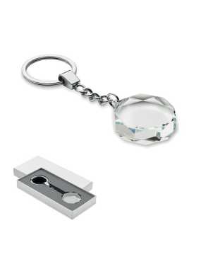 Sklenená guľatá kľúčenka > transparentná