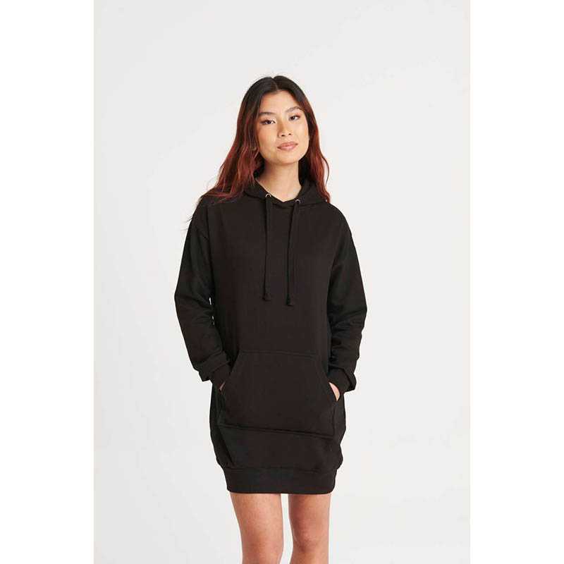 Dámska mikina (Just Hoods HOODIE DRESS) > čierna (jet) > L