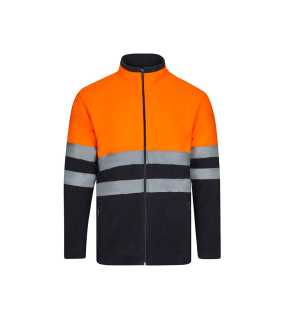 Pánska bunda (VELILLA HV TWO-TONE FLEECE JACKET)>modrá (marine) / oranžová (hi-vis)>3XL