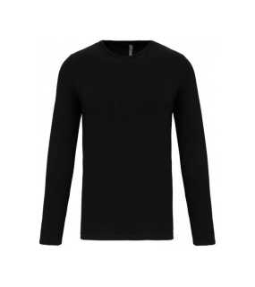 Pánske tričko (KARIBAN MEN'S LONG-SLEEVED CREW NECK T-SHIRT) > čierna > M