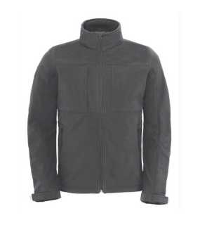 Pánska bunda (B&C HOODED SOFTSHELL/MEN) > šedá (dark) > L