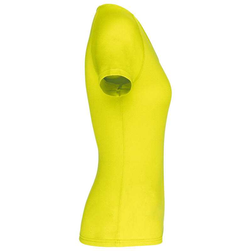 Dámske tričko (PROACT LADIES’ V-NECK SHORT SLEEVE SPORTS T-SHIRT)>žltá (fluorescent)>XS