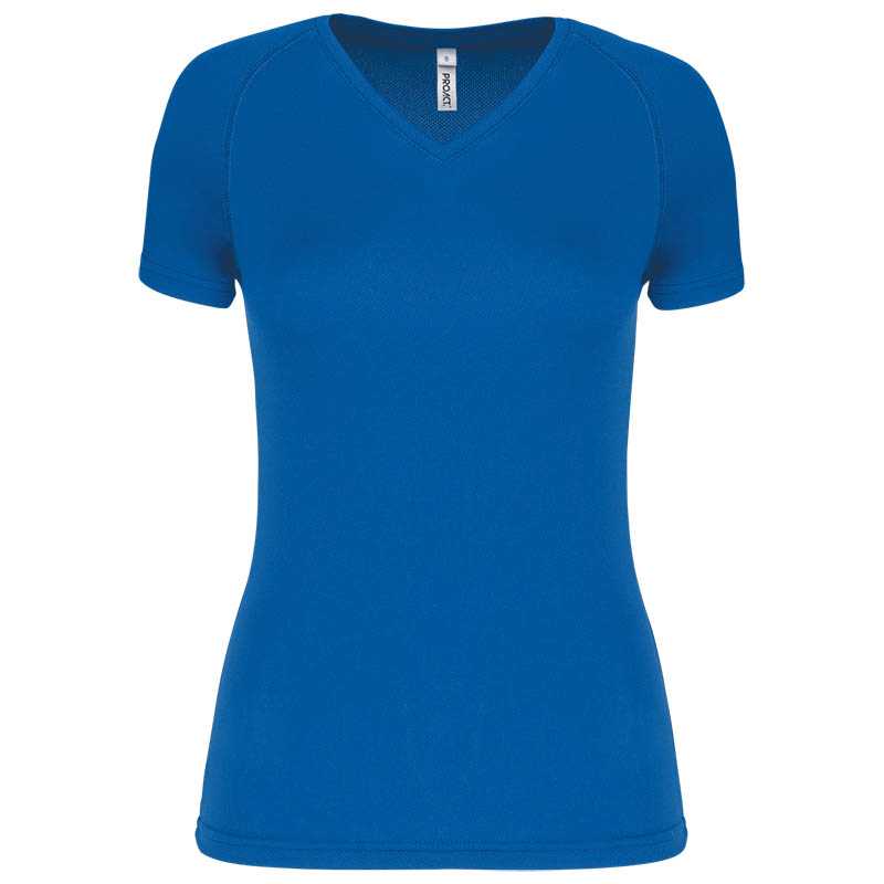 Dámske tričko (PROACT LADIES’ V-NECK SHORT SLEEVE SPORTS T-SHIRT)>modrá (sporty royal)>XS