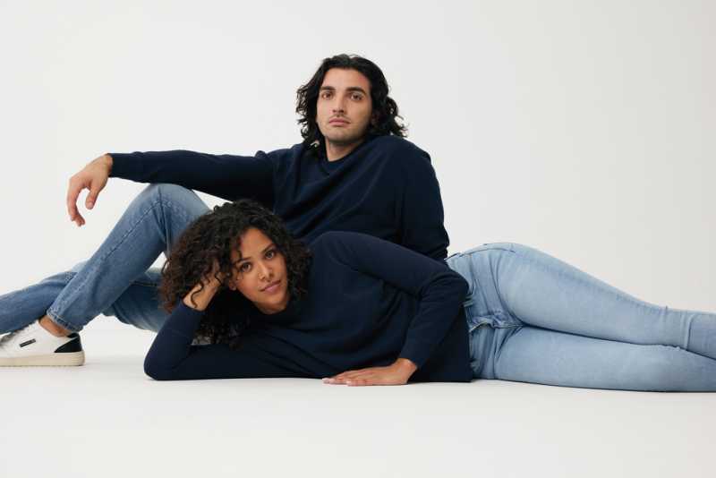 Ľahká mikina Iqoniq Etosha z recykl. bavlny > modrá (navy) > 4XL