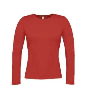 Dámske tričko (B&C WOMEN-ONLY LSL) > červená (deep) > 2XL