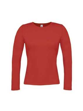 Dámske tričko (B&C WOMEN-ONLY LSL) > červená (deep) > 2XL