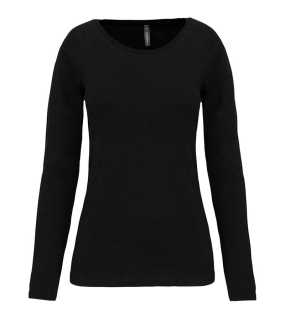 Dámske tričko (KARIBAN LADIES LONG-SLEEVED CREW NECK T-SHIRT) > čierna > M