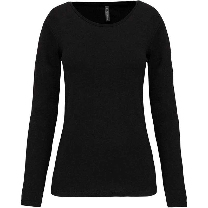 Dámske tričko (KARIBAN LADIES LONG-SLEEVED CREW NECK T-SHIRT) > čierna > M